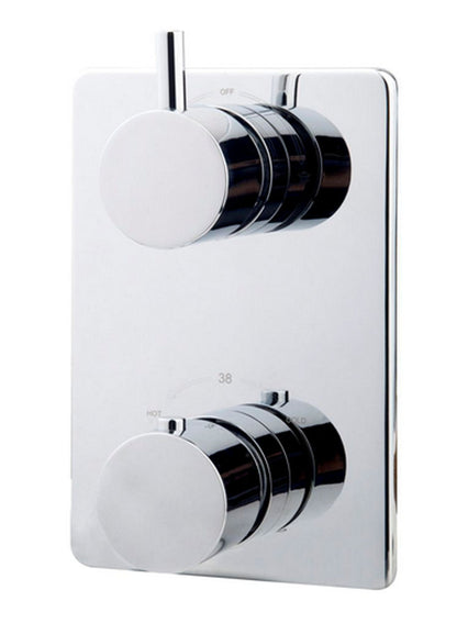 Wiesbaden Caral afbouwdeel inbouwthermostaat 2 weg chroom - WDtegels