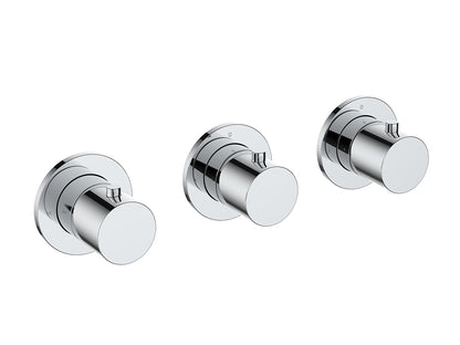 Caral afbouwdeel thermostatische douchekraan met 2 stopkranen Chroom