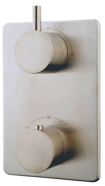 Wiesbaden Caral finishing part built-in thermostat 2-way brushed steel