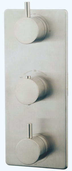 Wiesbaden Caral finishing part built-in thermostat 3-way brushed steel
