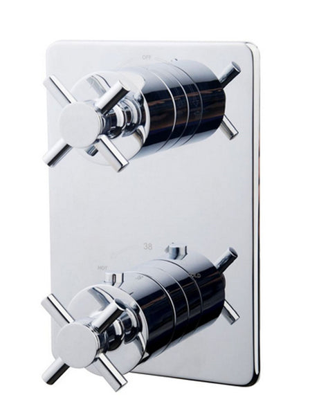 Wiesbaden Cross finishing part built-in thermostat 2-way chrome