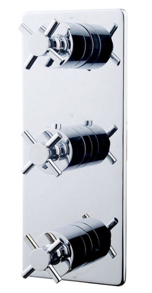 Wiesbaden Cross finishing part built-in thermostat 3-way chrome