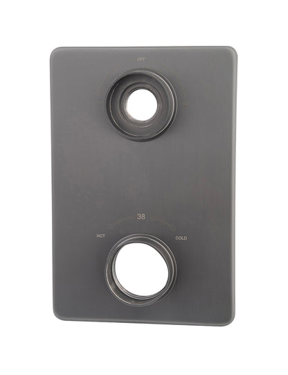 Caral verlengset afbouwdeel inbouwthermostaat 2 weg Gunmetal PVD