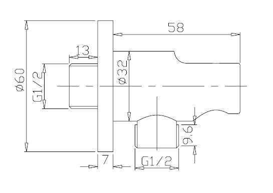 Wiesbaden luxe mess.muur doucheaansluiting+opsteek 1/2'' mat-zwart - WDtegels