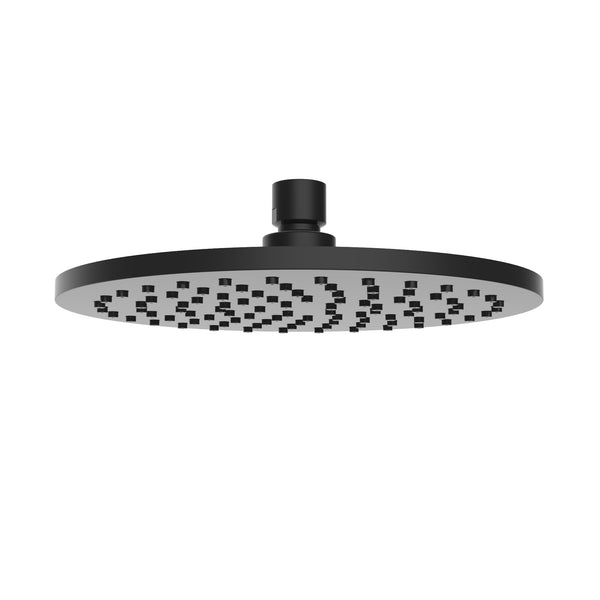 Ducha fija UniMatch redonda de 20 x 1,2 cm en negro mate