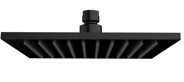 Rociador de ducha cuadrado de lujo Wiesbaden, 200 mm x 8 mm, negro mate