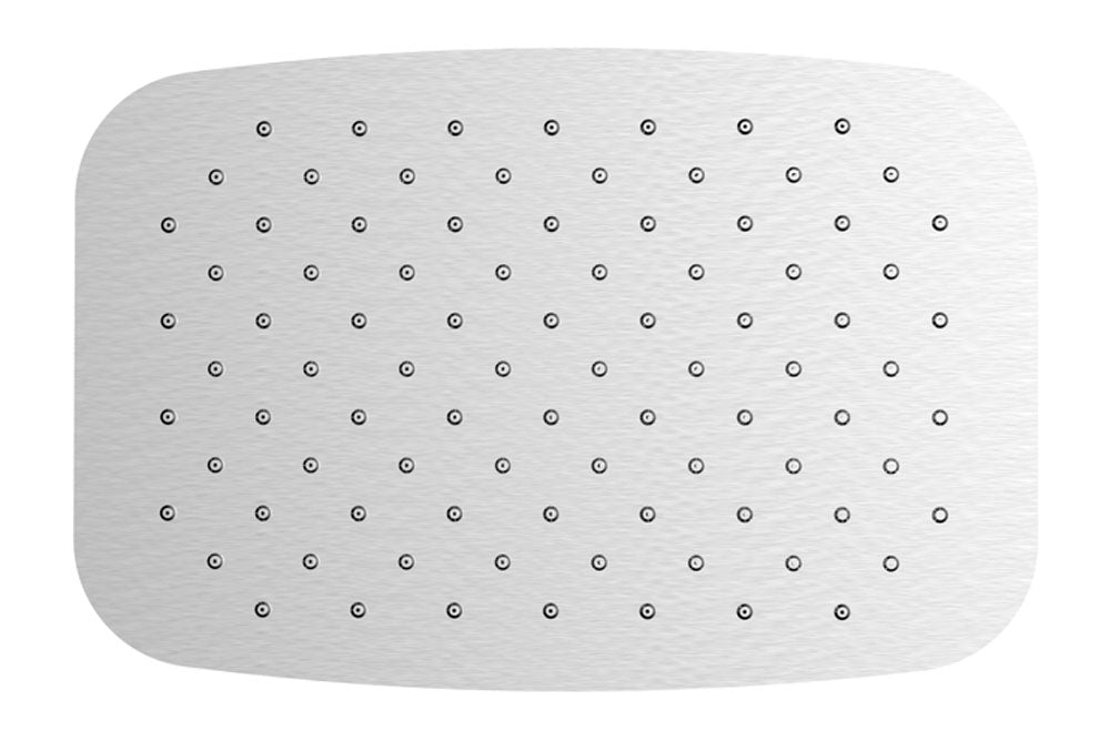 Wiesbaden UFO ovale hoofddouche 300x200x2 geborsteld staal - WDtegels