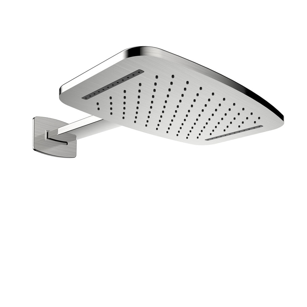 Waterval hoofddouche met doucheram 40 x 25 cm geborsteld staal PVD - WDtegels