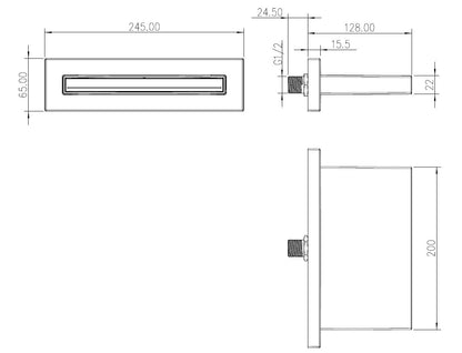 Wiesbaden ABS waterval bad-uitloop 200x22 chroom - WDtegels