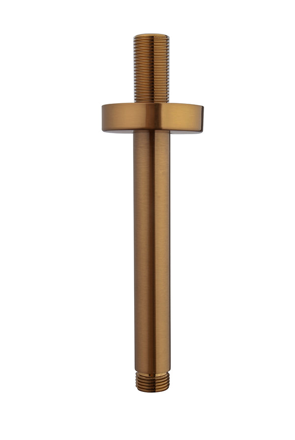 UniMatch douchearm met plafondbevestiging | 15cm | Geborsteld brons koper PVD