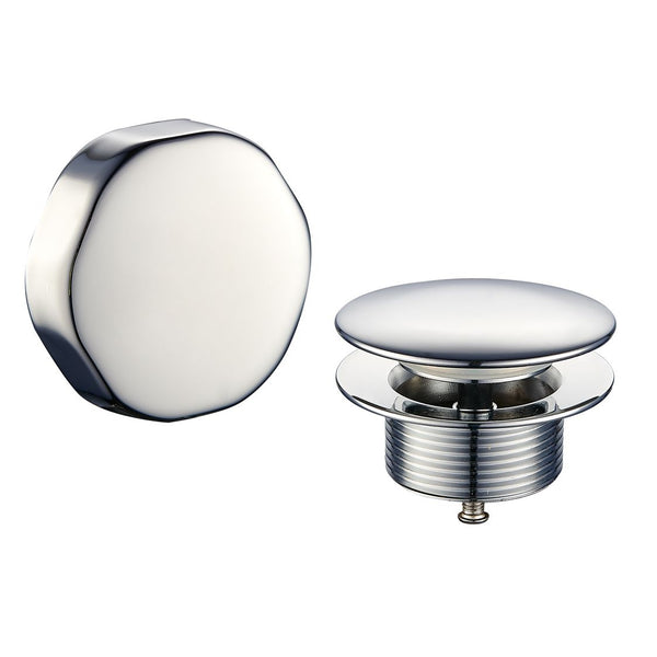Wiesbaden knop/plug badoverloopcombinatie | Chroom