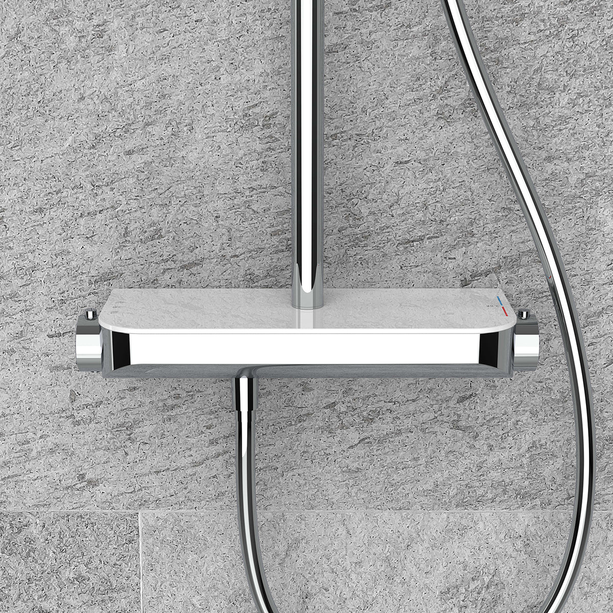 Tondell thermostatische regendoucheset opbouw met planchet Chroom - sfeerbeeld