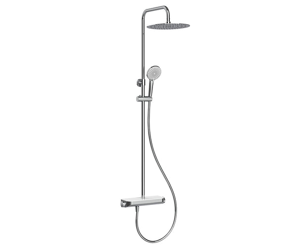 Tondell thermostatische regendoucheset opbouw met planchet | Chroom