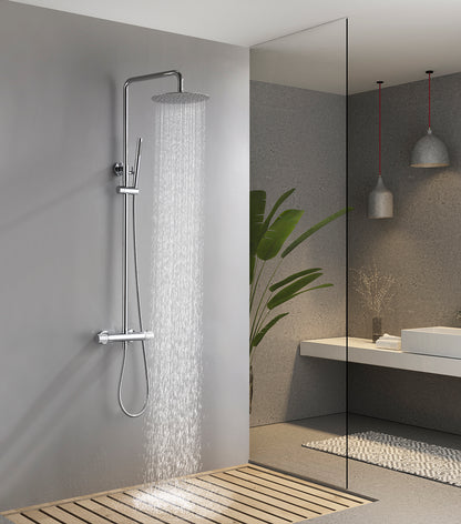 Ribbd thermostatische regendoucheset | Opbouw | Chroom - WDtegels