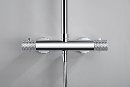 Ribbd thermostatische regendoucheset | Opbouw | Chroom - WDtegels