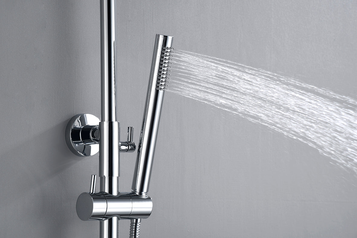Ribbd thermostatische regendoucheset | Opbouw | Chroom - WDtegels