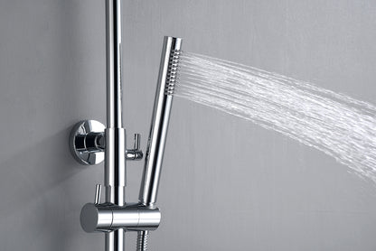 Ribbd thermostatische regendoucheset | Opbouw | Chroom - WDtegels
