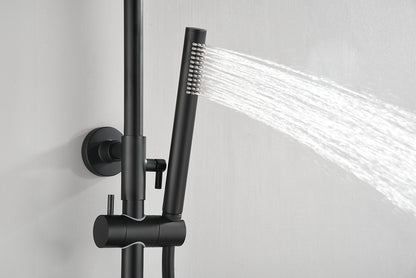 Ribbd thermostatische regendoucheset opbouw mat zwart