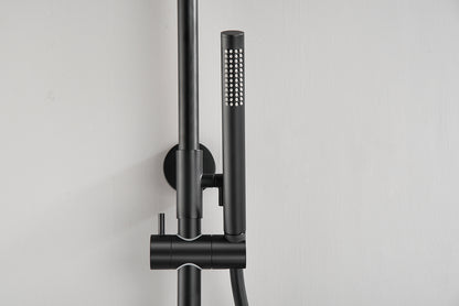 Ribbd thermostatische regendoucheset | Opbouw | Mat zwart - WDtegels