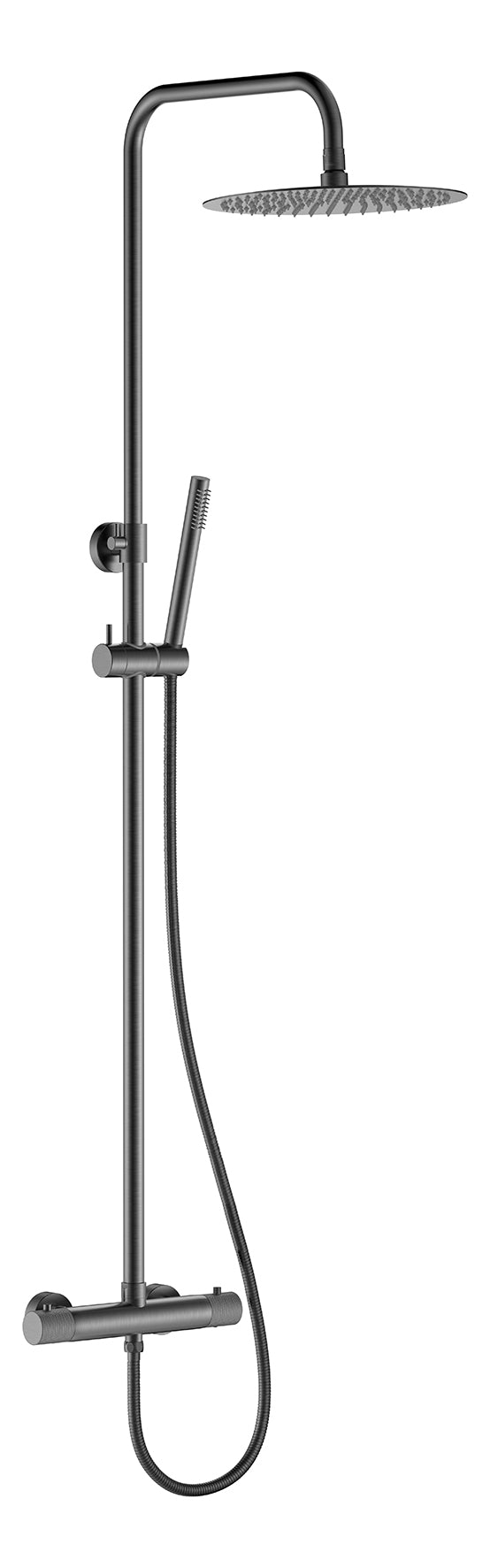 Ribbd thermostatische regendoucheset | Opbouw | Gunmetal PVD