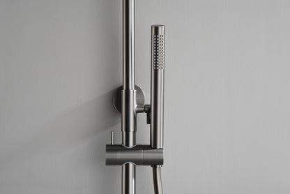 Ribbd thermostatische regendoucheset opbouw gunmetal PVD - WDtegels