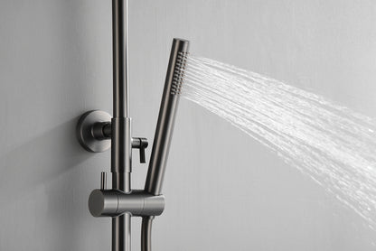 Ribbd thermostatische regendoucheset | Opbouw | Gunmetal PVD - WDtegels