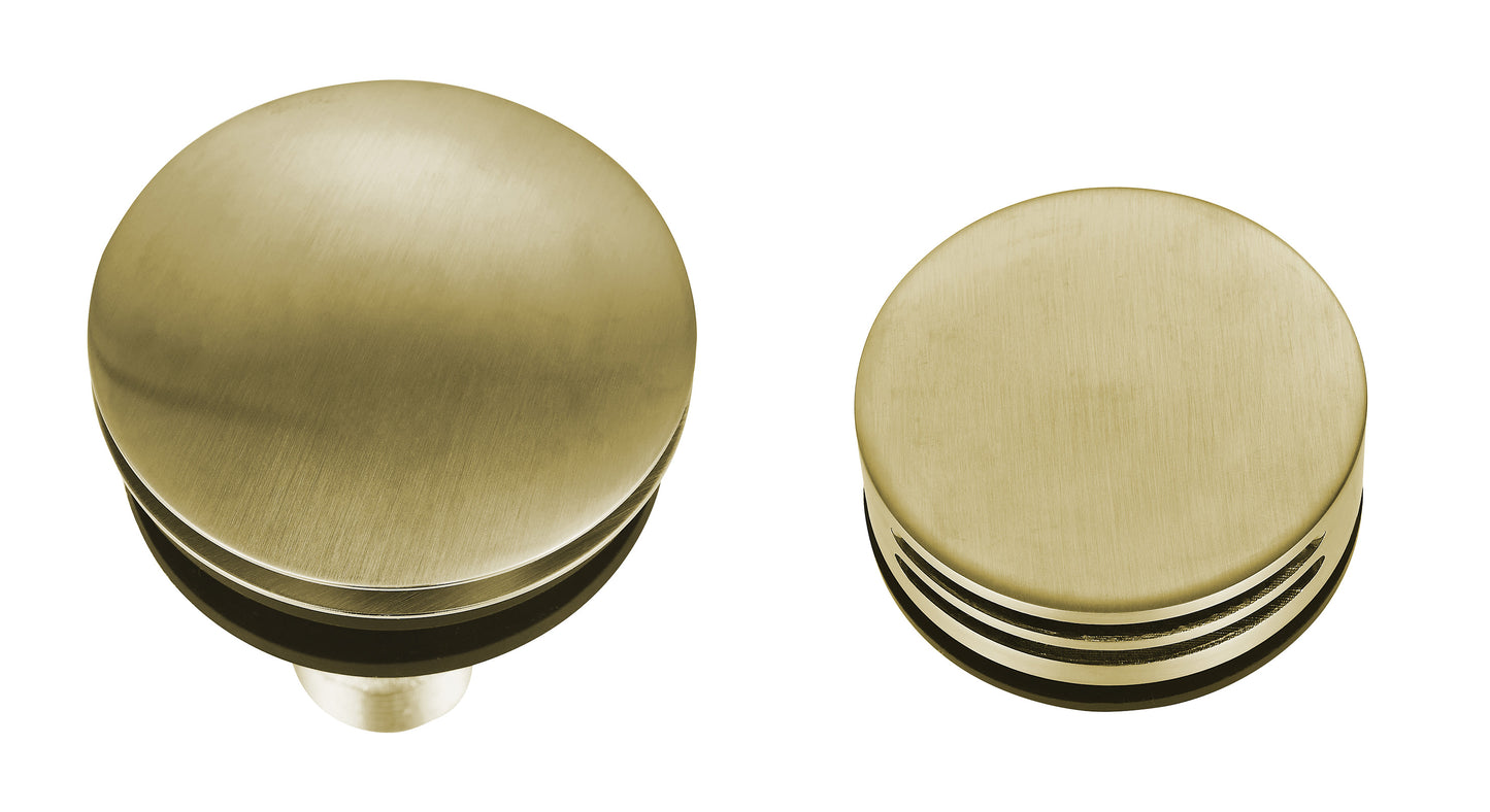 Caral afbouwdeel rond badafvoer met overloop en vulfunctie geborsteld messing PVD