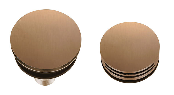 Caral afbouwdeel rond badafvoer met overloop en vulfunctie | Geborsteld brons koper PVD