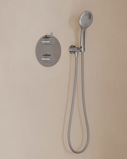 Caral inbouwthermostaat 2 weg rond compleet met hoofddouche 30cm en handdouche 3 standen Chroom - detailfoto