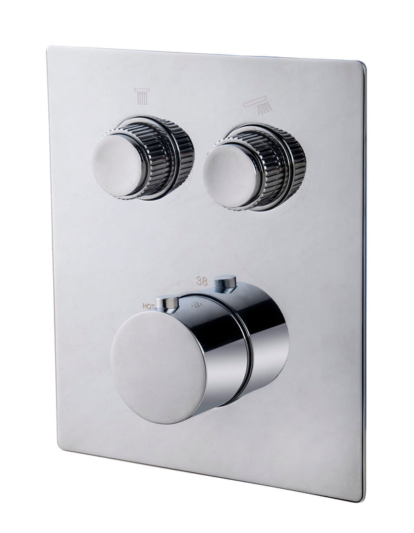 Caral Klik Pro trim part built-in thermostat 2-way chrome
