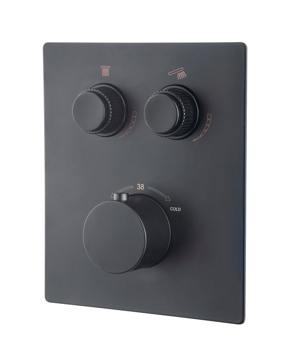 Caral Klik Pro trim part built-in thermostat 2-way matt black