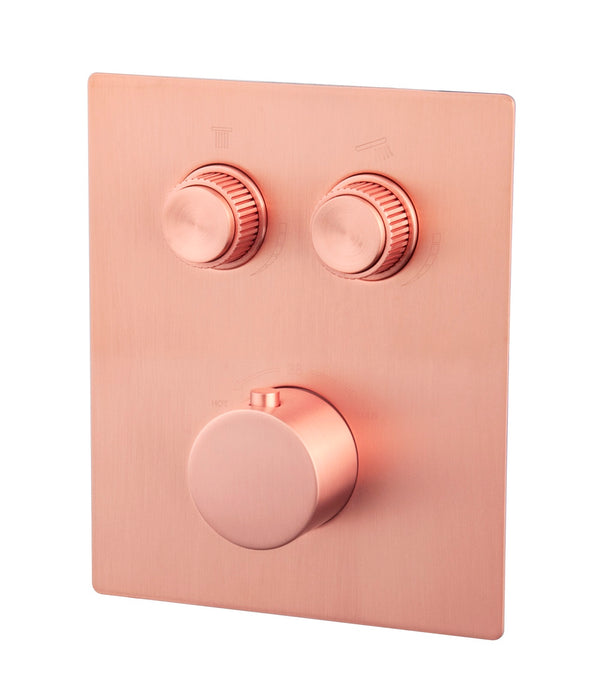 Caral Klik Pro trim part built-in thermostat 2-way brushed copper