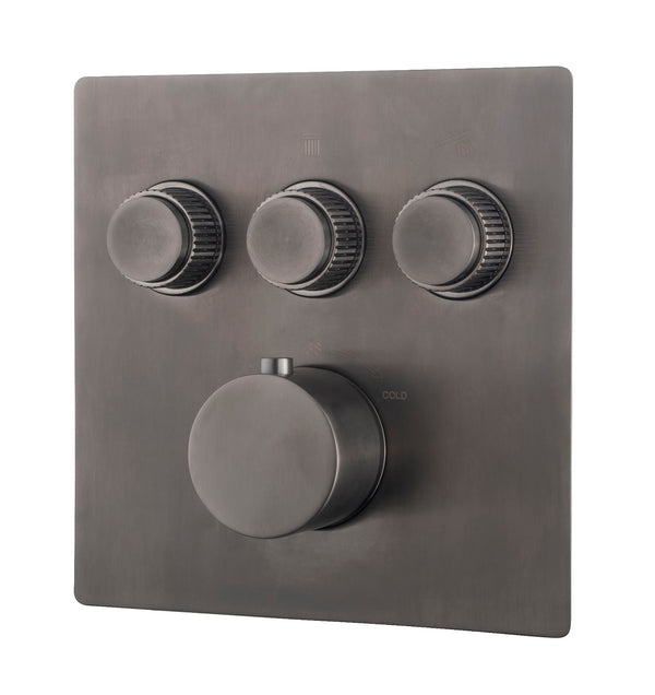 Caral Klik Pro trim part built-in thermostat 3-way gunmetal PVD