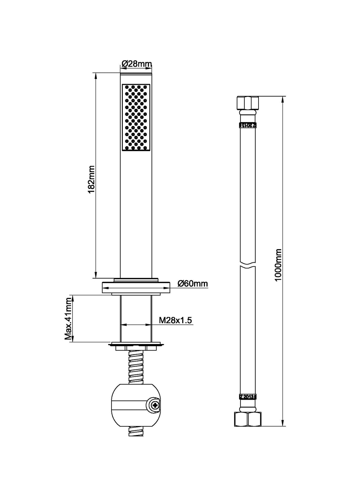 Maattekening Caral badrand handdoucheset Gunmetal PVD