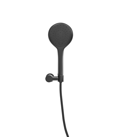 UniMatch handdoucheset met handdouche 3 standen, doucheslang en kantelbare wandhouder Ø12cm Mat zwart