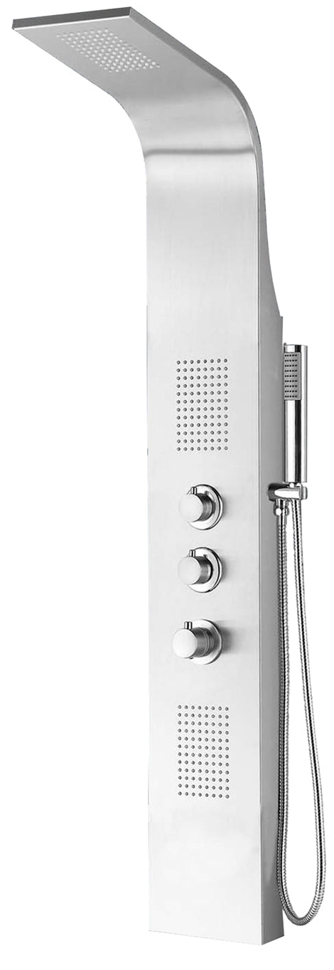 Columna de ducha termostática Erie 148x22 cm acero inoxidable