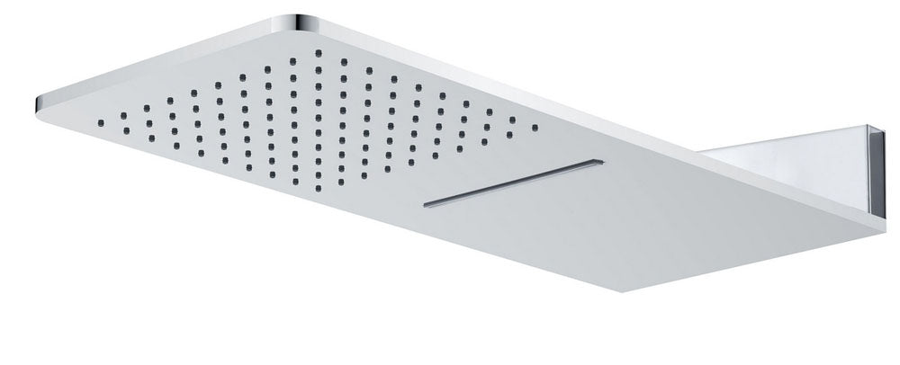 Wandhoofddouche met waterval vierkant 600 x 25 mm chroom - WDtegels