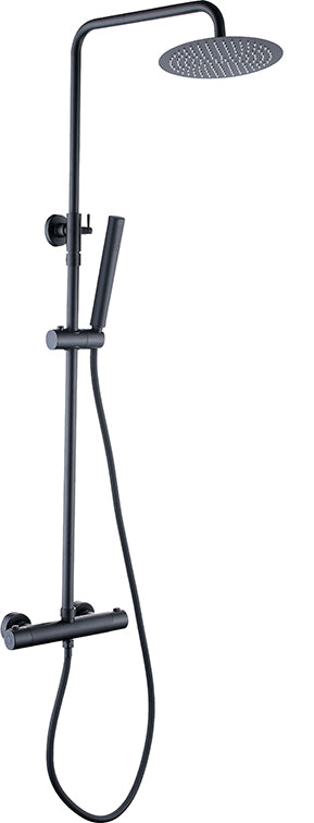 Twenty eco thermostatische regendoucheset | Opbouw rond | Mat zwart