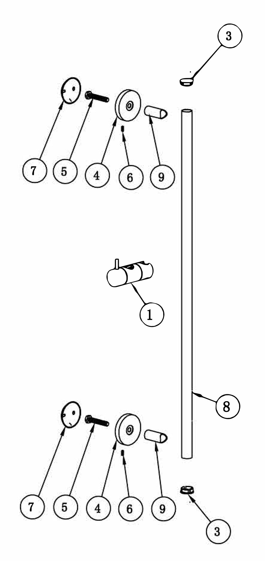 Unimatch glijstang | 75 cm | Chroom - WDtegels