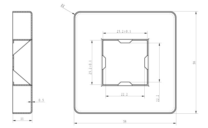 Wiesbaden luxe douche-arm vierkant plafondbev. 15cm chroom - WDtegels