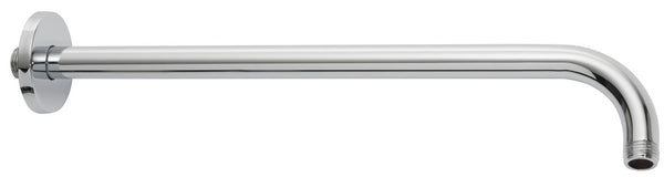 Wiesbaden gebogen douche-arm rond muur | 45cm | Chroom