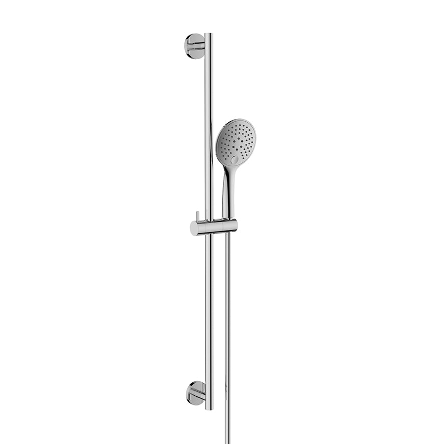 UniMatch glijstangset compleet met handdouche 3 standen Ø12cm Chroom