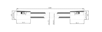 Maattekening UniMatch glijstangset compleet met handdouche 3 standen Ø12cm Chroom - tekening 3