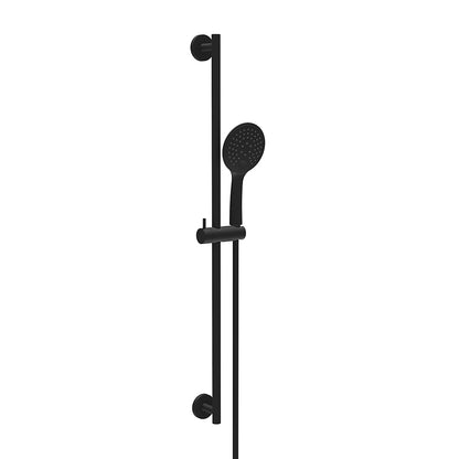 UniMatch glijstangset compleet met handdouche 3 standen Ø12cm Mat zwart