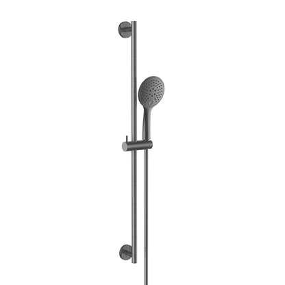 UniMatch glijstangset compleet met handdouche 3 standen Ø12cm Gunmetal