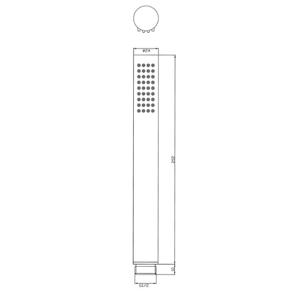 UniMatch glijstangset compleet met staafhanddouche 1 stand | Chroom | 75cm - WDtegels