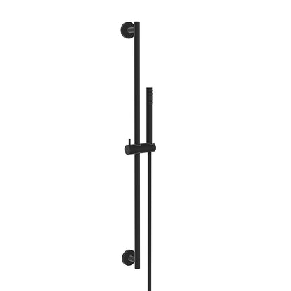 UniMatch glijstangset compleet met staafhanddouche 1 stand mat zwart - WDtegels