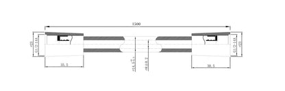 UniMatch glijstangset compleet met staafhanddouche 1 stand | Mat zwart | 75cm - WDtegels