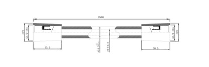 Maattekening UniMatch glijstangset compleet met staafhanddouche 1 stand Geborsteld staal - tekening 3