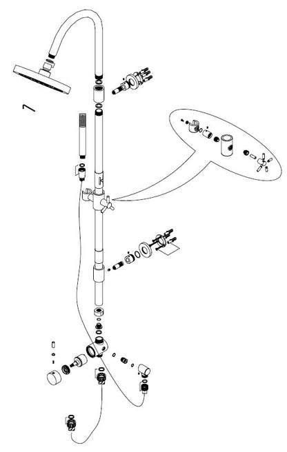 Wiesbaden Altara douchecomb.+omstel+20cm douchekop - WDtegels